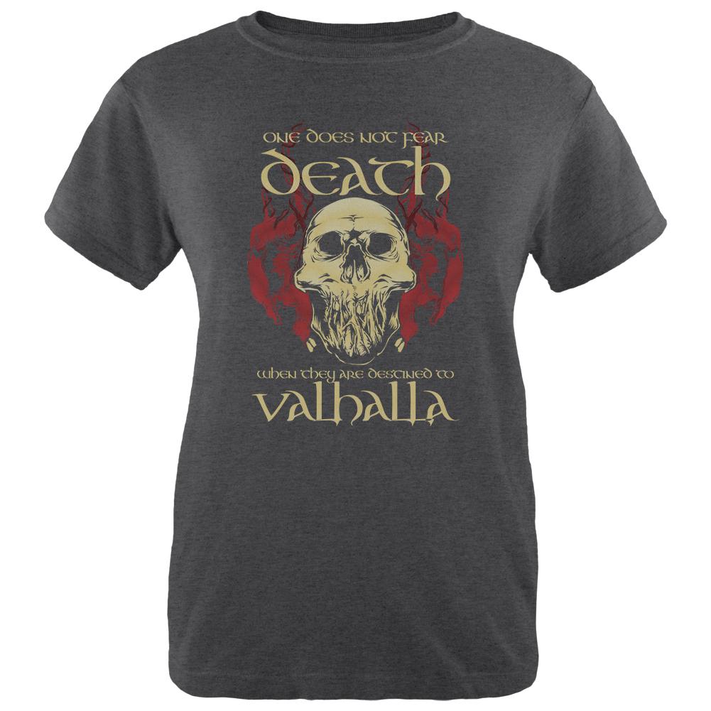 Viking Death Valhalla Womens Soft Heather T Shirt Women's T-Shirts Old Glory 2XL Black