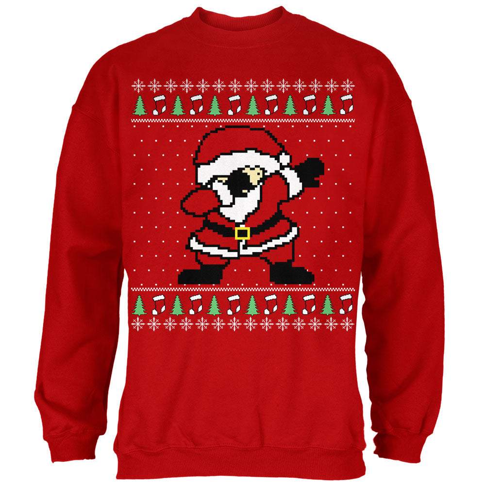 Ugly Christmas Sweater Dabbing Santa Claus Mens Sweatshirt Men's Sweatshirts Old Glory 2XL Red