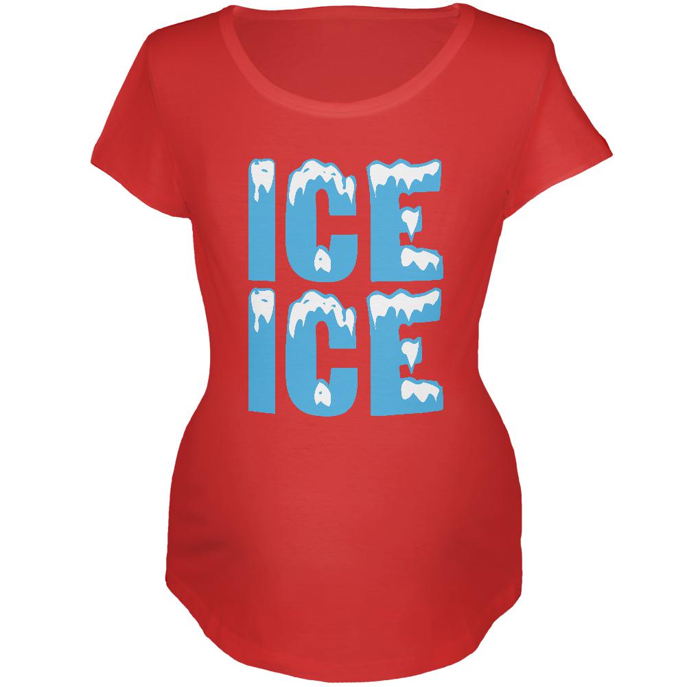 Ice Ice Baby Maternity Soft T Shirt Maternity T-Shirts Old Glory 2XL Red