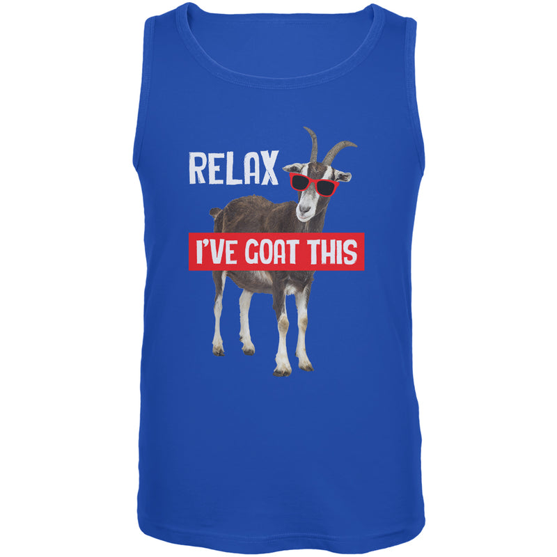 Relax I've Goat Got This Mens Tank Top Men's Tank Tops Old Glory 2XL Blue