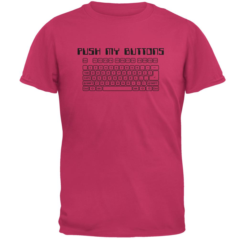 Push My Buttons Mens T Shirt Men's T-Shirts Old Glory 2XL Pink