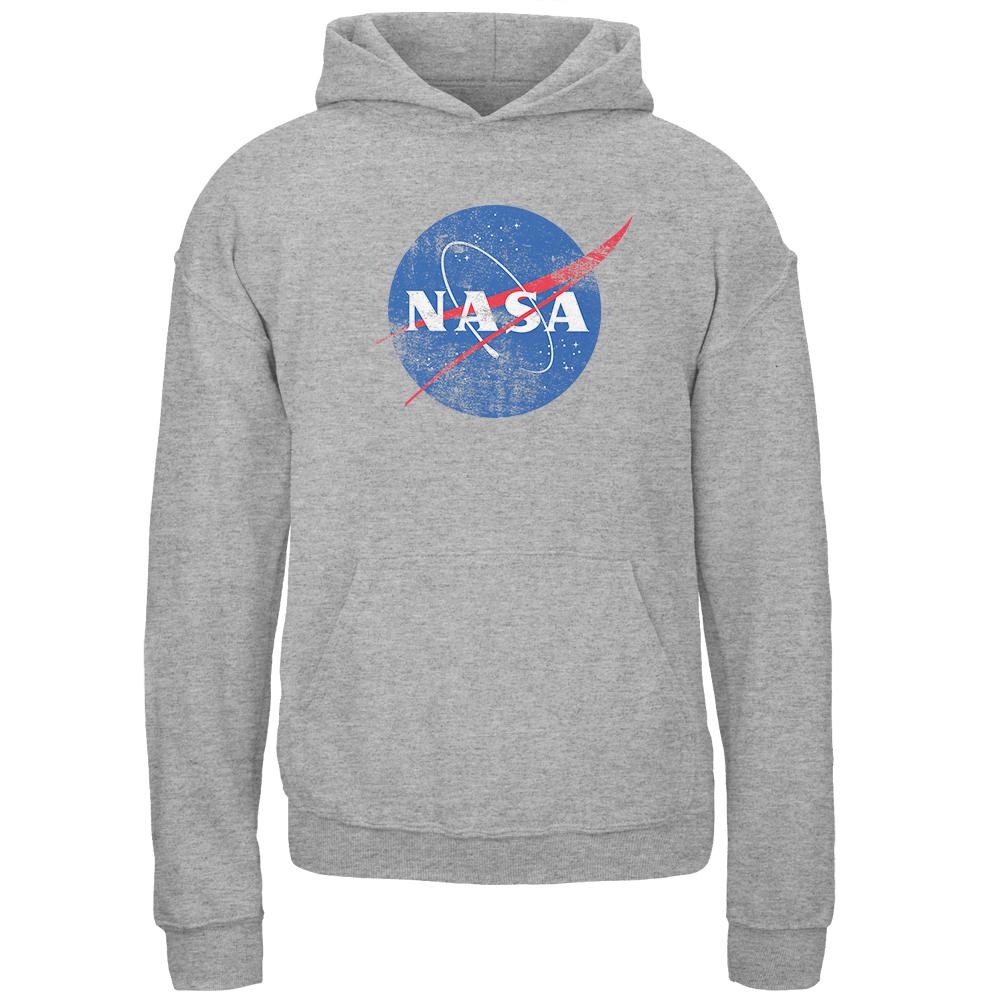 NASA Distressed Logo Youth Hoodie Youth Hoodies NASA LG Grey