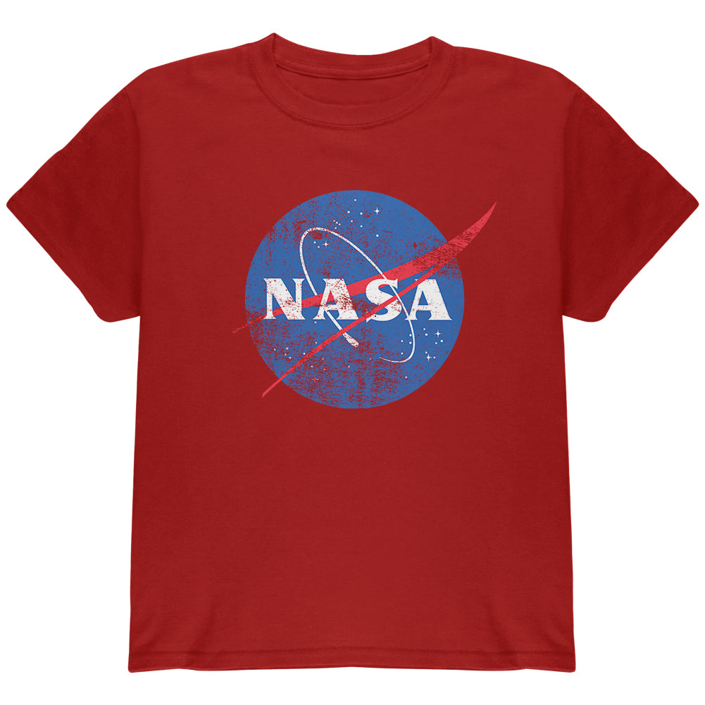 NASA Distressed Logo Youth T Shirt Youth T-Shirts Old Glory YLG Cardinal Red