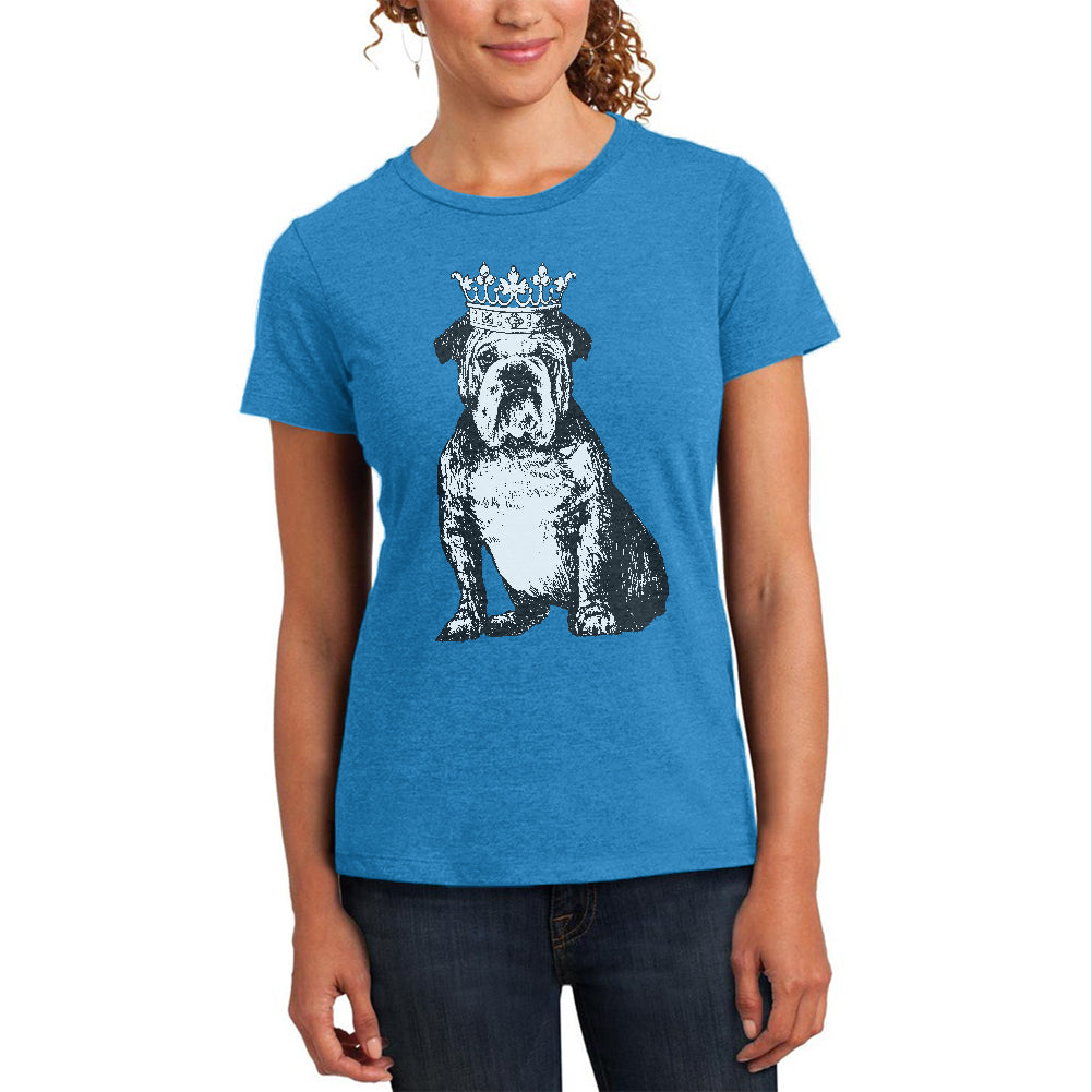Bulldog Crown Womens Soft Heather T Shirt Women's T-Shirts Old Glory 2XL Blue