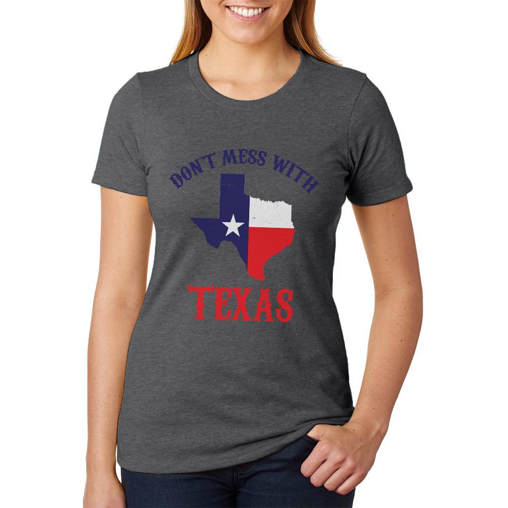 Don't Mess With Texas Womens Soft Heather T Shirt Women's T-Shirts Old Glory 2XL Black