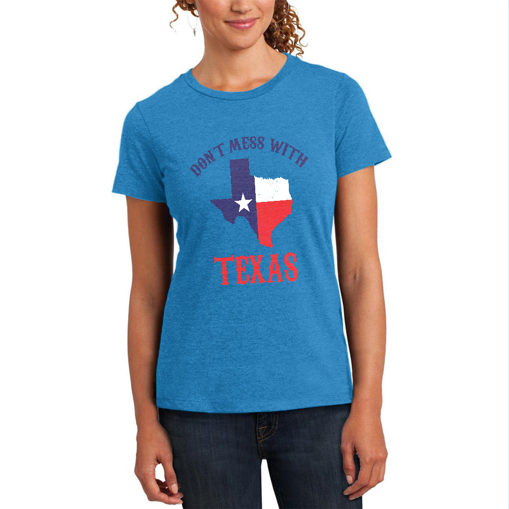 Don't Mess With Texas Womens Soft Heather T Shirt Women's T-Shirts Old Glory MD Heather Bright Turquiose