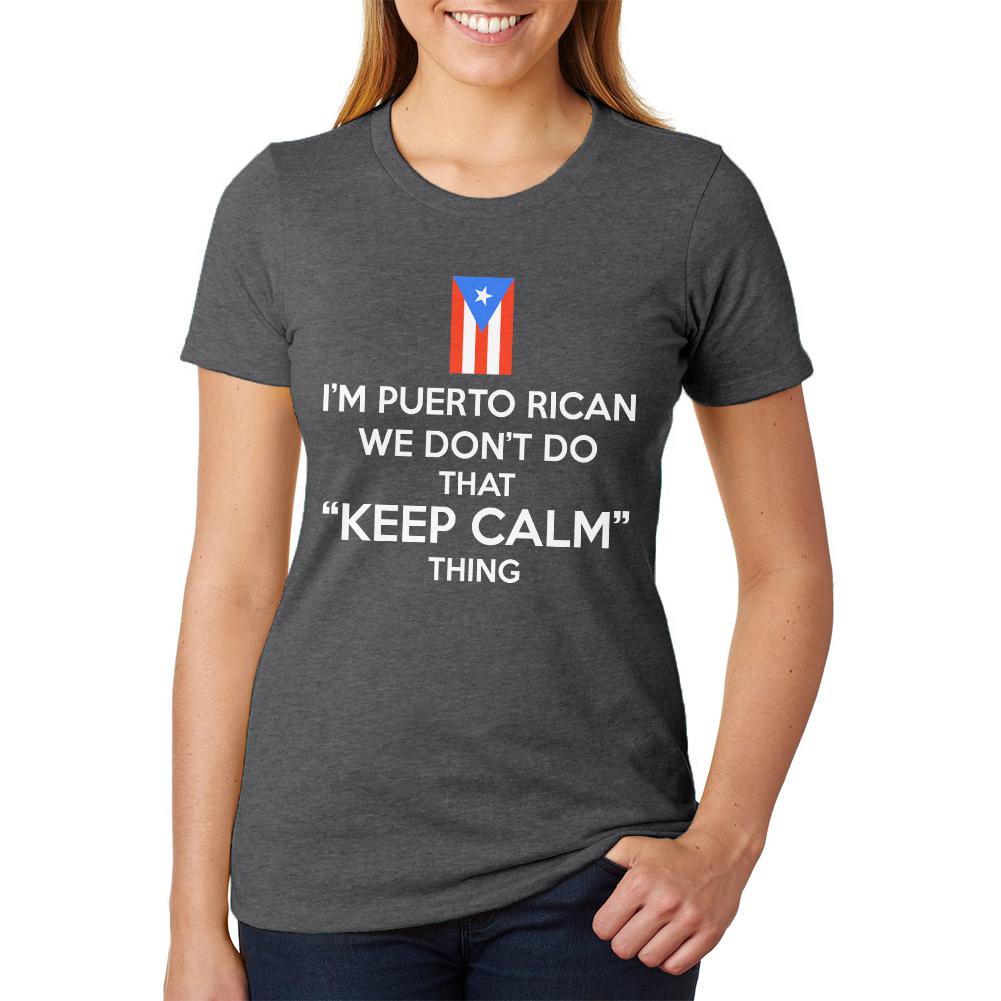 Don't Do Calm Puerto Rican Womens Soft Heather T Shirt Women's T-Shirts Old Glory 2XL Black