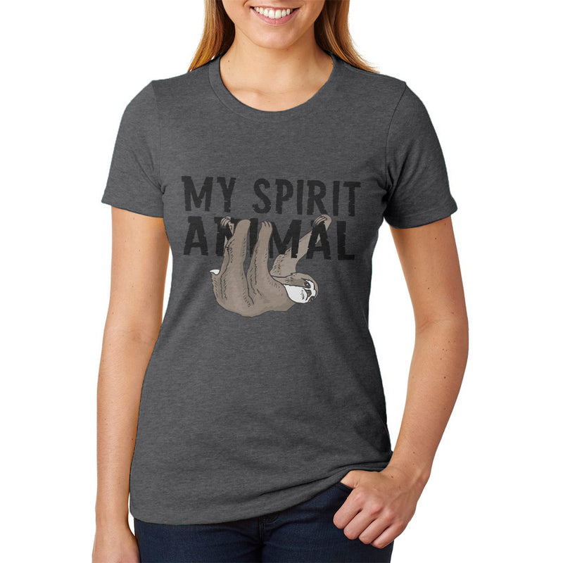 Sloth My Spirit Animal Womens Soft Heather T Shirt Women's T-Shirts Old Glory 2XL Black