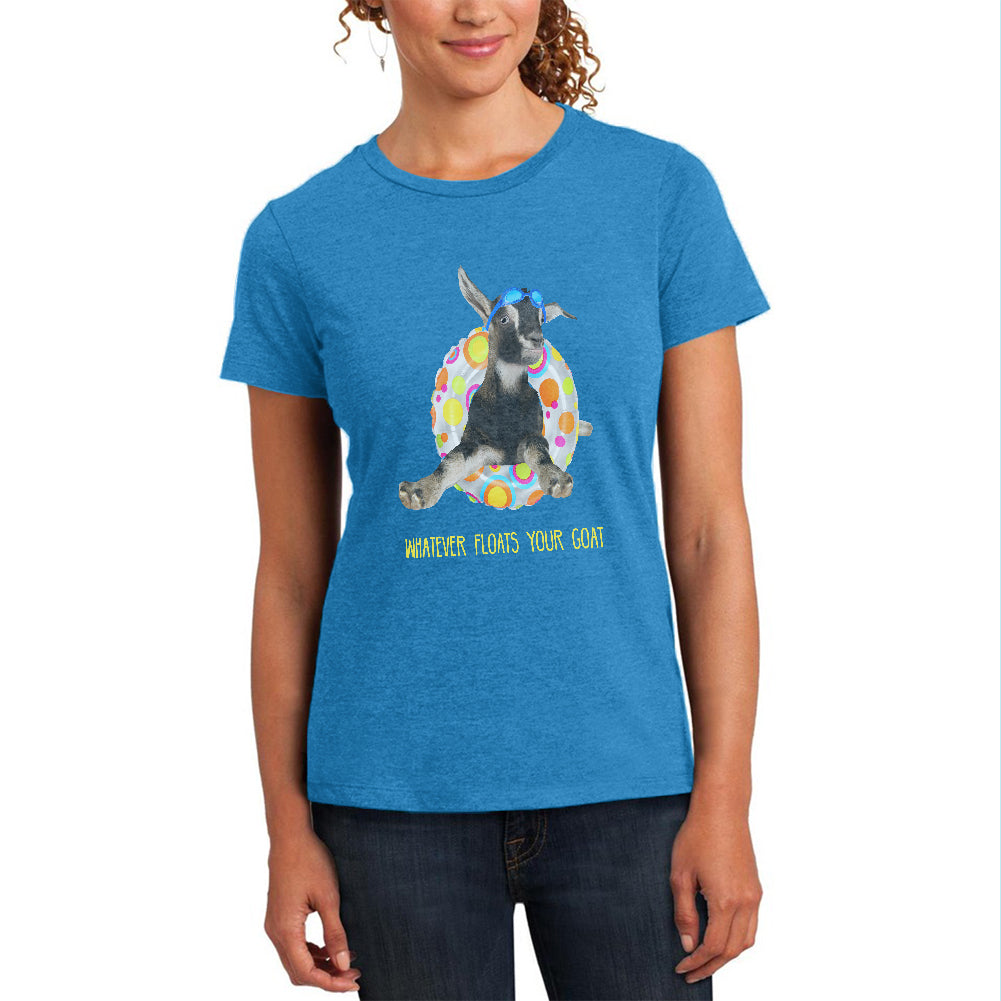 Whatever Floats your Goat Boat Womens Soft Heather T Shirt Women's T-Shirts Old Glory 2XL Turquiose