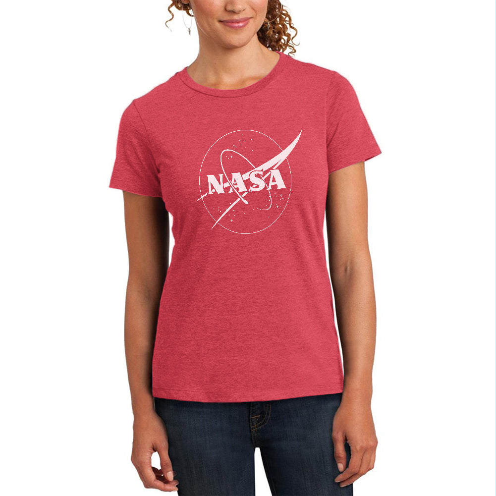 NASA Outline Logo Womens Soft Heather T Shirt Women's T-Shirts Old Glory 2XL Watermelon