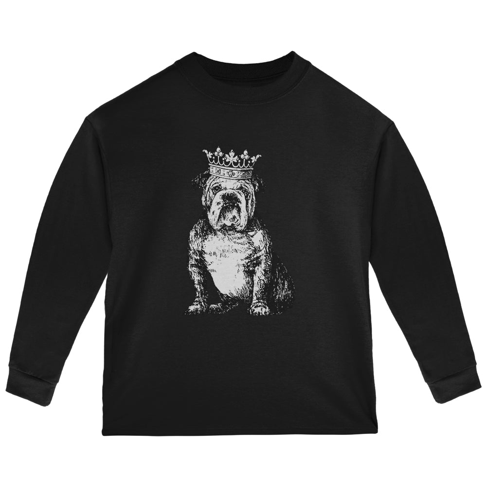 British Bulldog Crown Toddler Long Sleeve T Shirt Toddler Long Sleeves Old Glory 2T Black