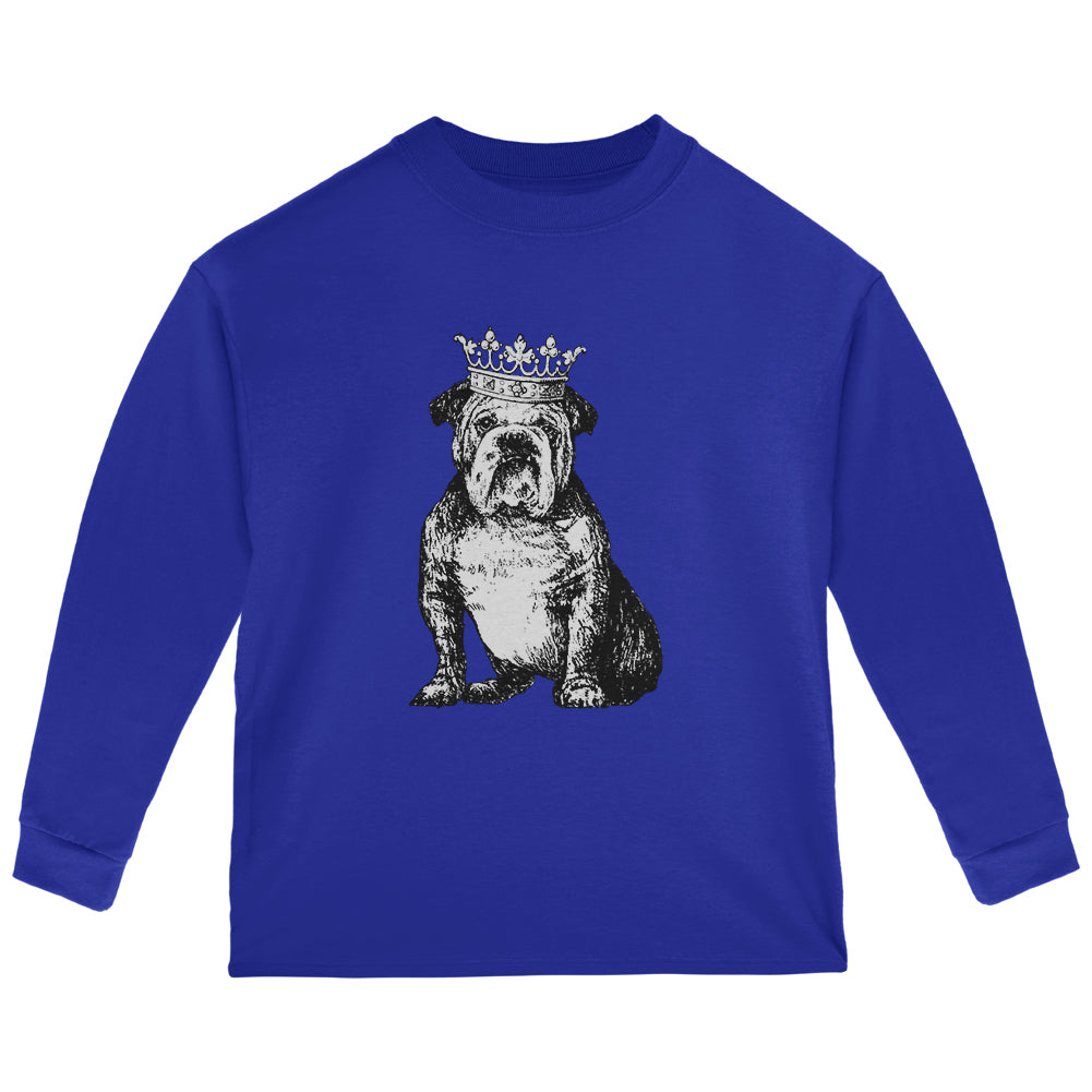 British Bulldog Crown Toddler Long Sleeve T Shirt Toddler Long Sleeves Old Glory 2T Blue