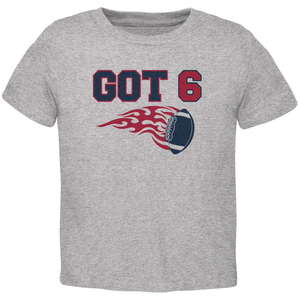 Football Rings Got 6 Toddler T Shirt Toddler T-Shirts Old Glory 2T Grey