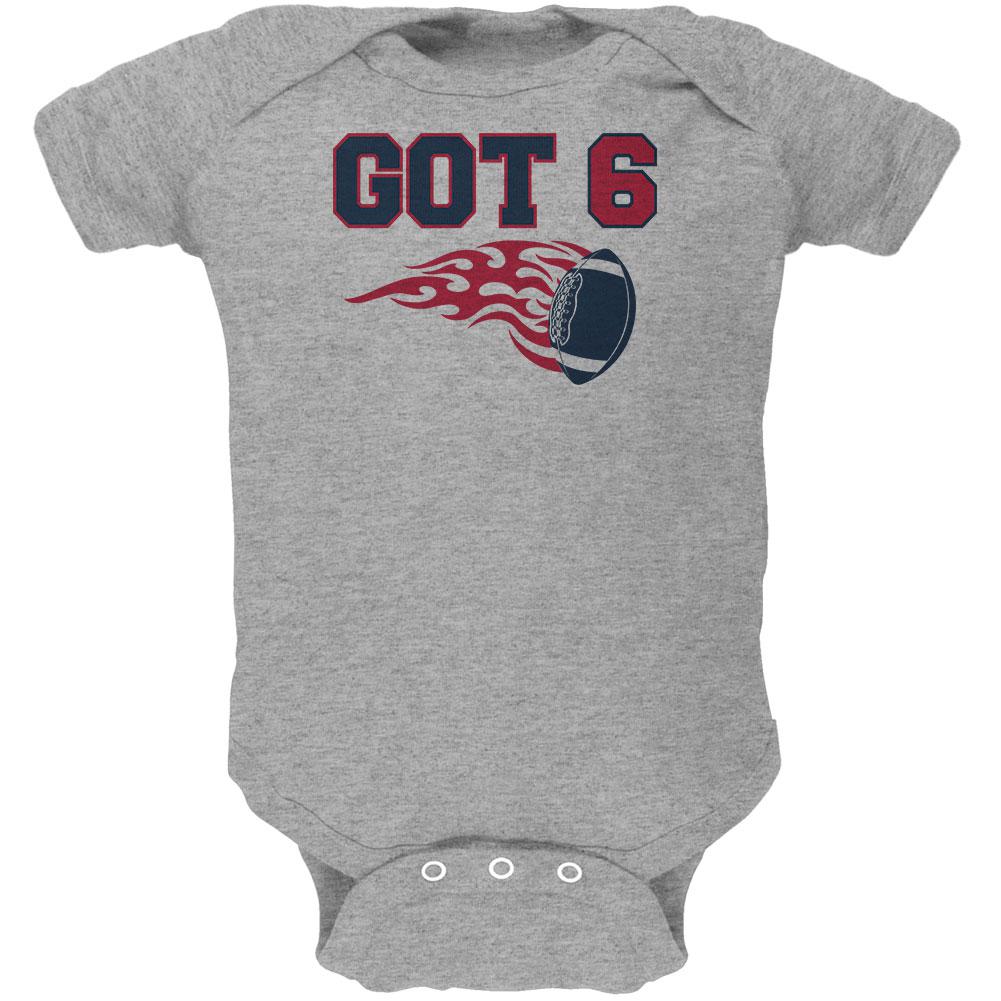 Football Rings Got 6 Soft Baby One Piece Baby One Piece Old Glory 0-3M Grey
