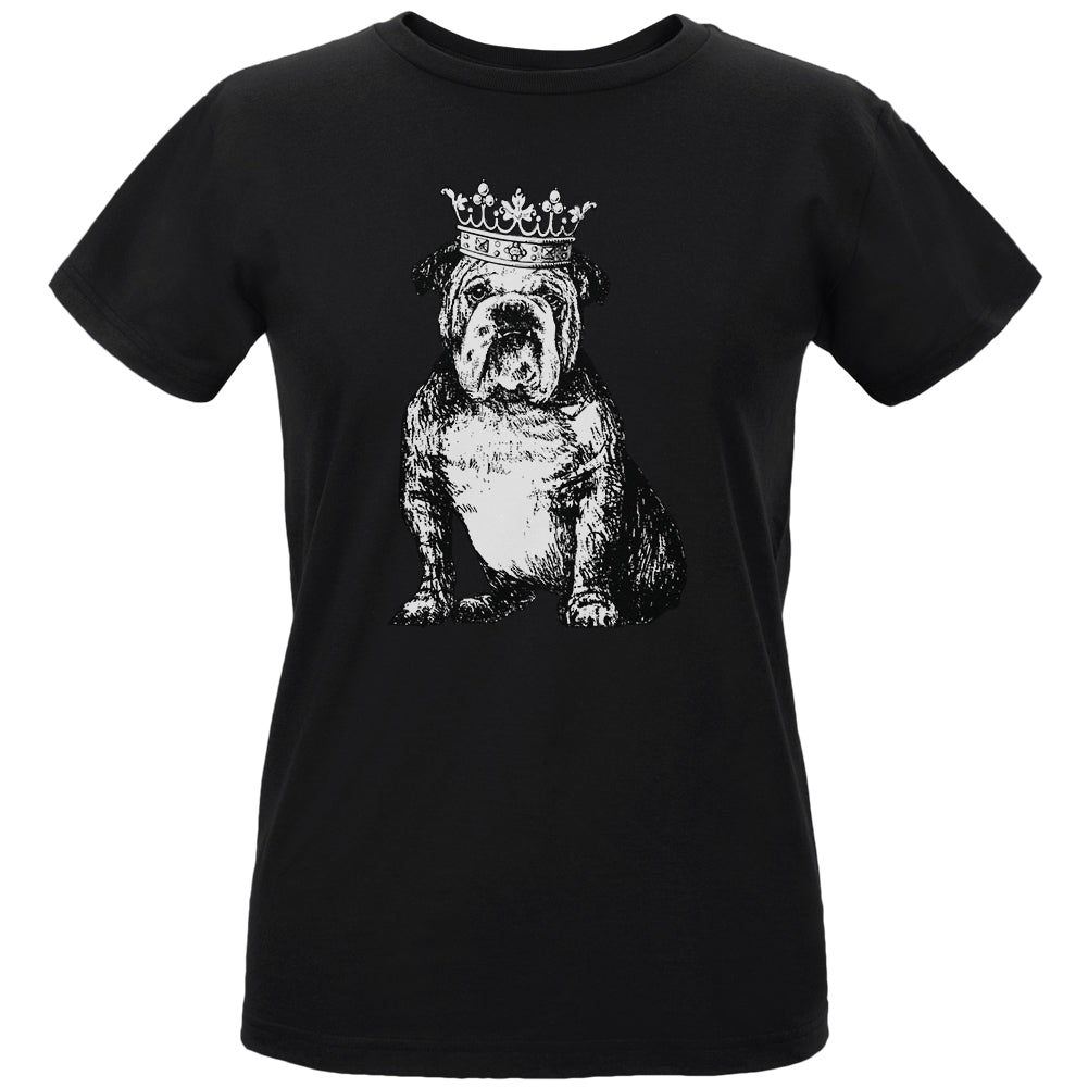 British Bulldog Crown Womens Organic T Shirt Women's T-Shirts Old Glory LG Black