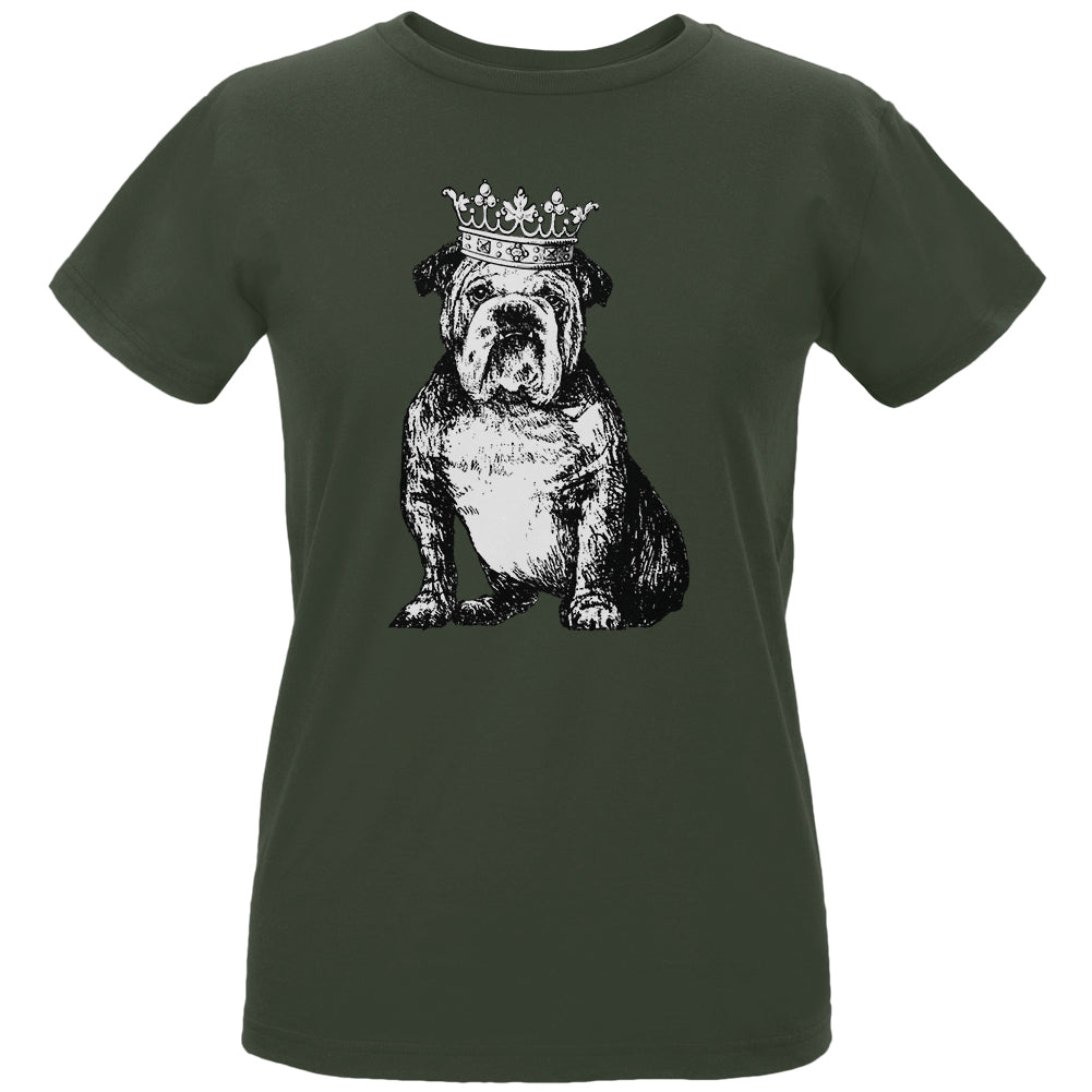 British Bulldog Crown Womens Organic T Shirt Women's T-Shirts Old Glory LG Green