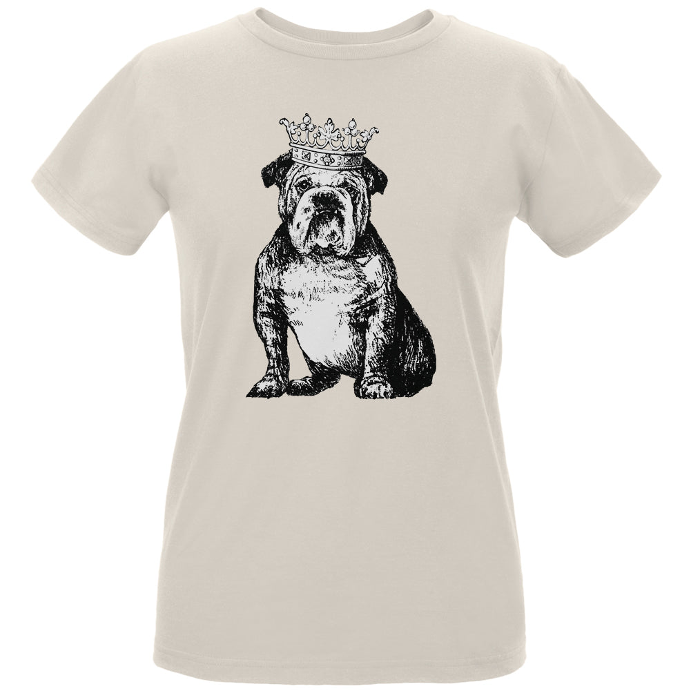 British Bulldog Crown Womens Organic T Shirt Women's T-Shirts Old Glory LG Natural