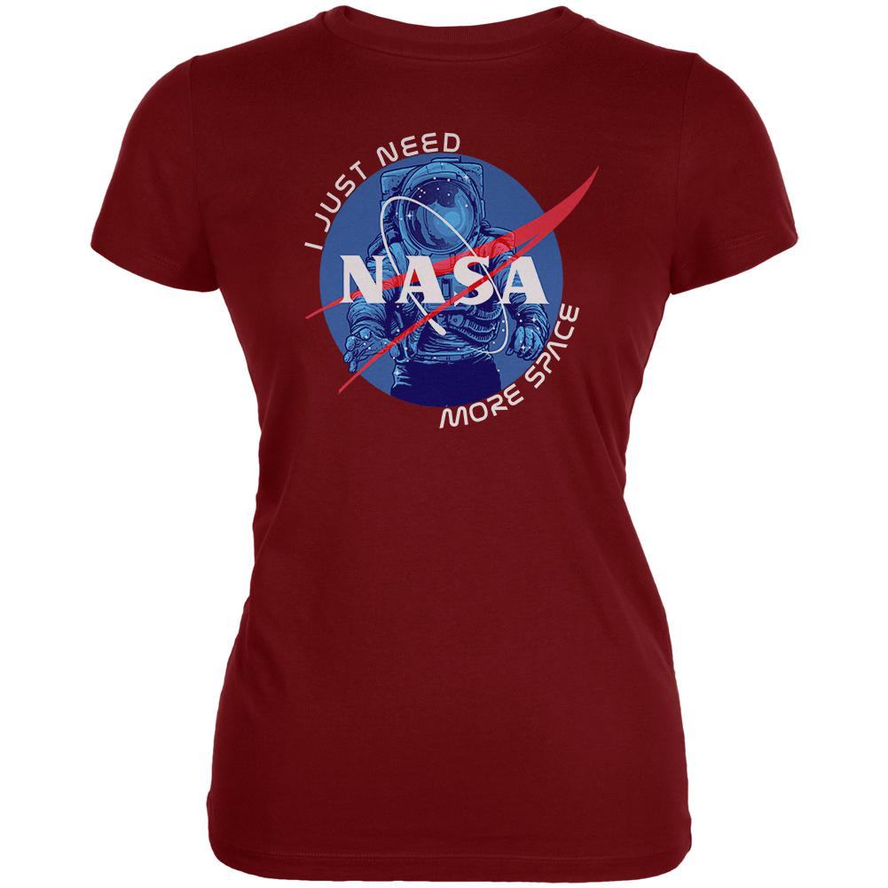 NASA Astronaut I Just Need More Space Juniors Soft T Shirt Juniors T-Shirts NASA LG Red