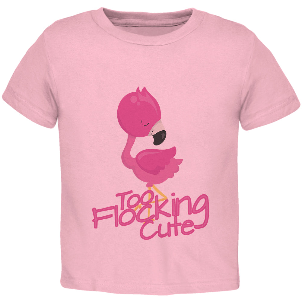 Flamingo Too Flocking Cute Toddler T Shirt Toddler T-Shirts Old Glory 2T Pink