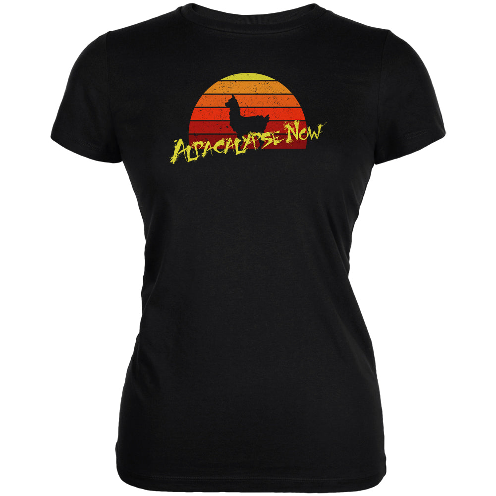 Alpacalypse Now Alpaca Parody Juniors Soft T Shirt Juniors T-Shirts Old Glory 2XL Black