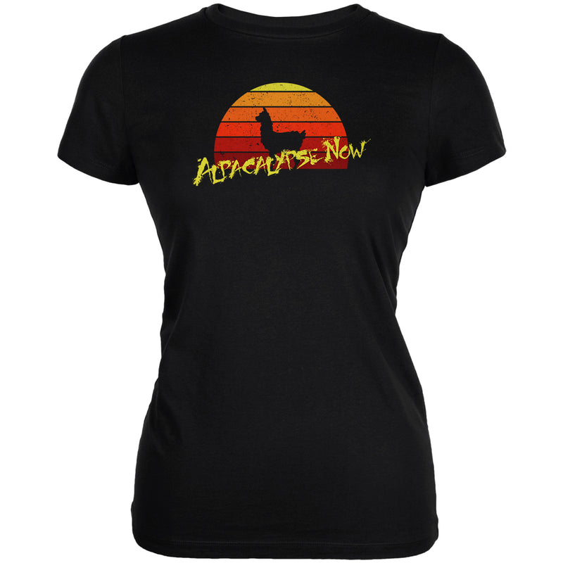 Alpacalypse Now Alpaca Parody Juniors Soft T Shirt Juniors T-Shirts Old Glory 2XL Black