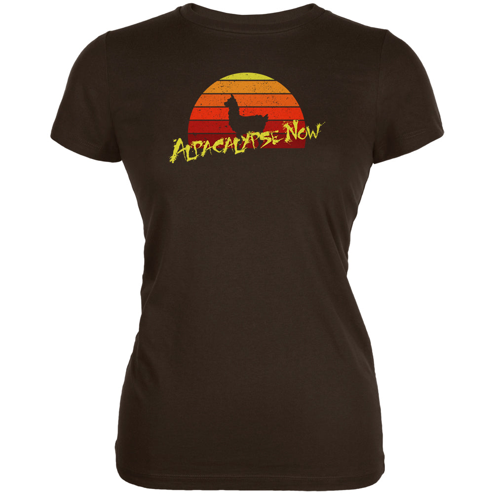 Alpacalypse Now Alpaca Parody Juniors Soft T Shirt Juniors T-Shirts Old Glory 2XL Brown