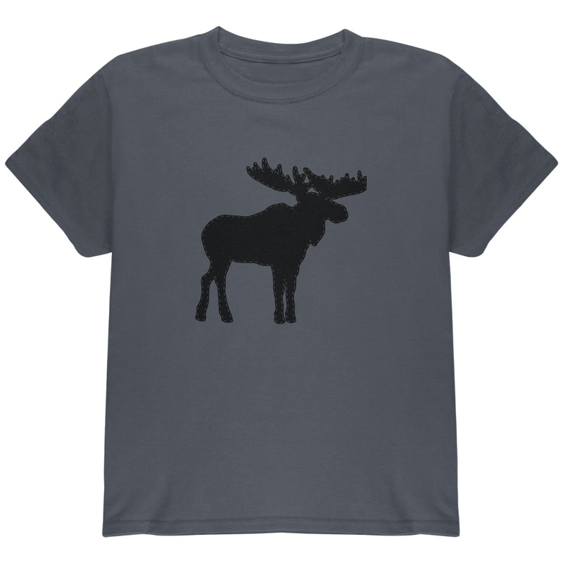 Moose Faux Stitched Youth T Shirt Youth T-Shirts Old Glory YLG Charcoal