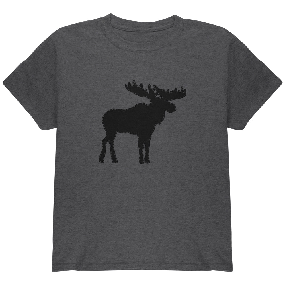 Moose Faux Stitched Youth T Shirt Youth T-Shirts Old Glory YLG Dark Heather