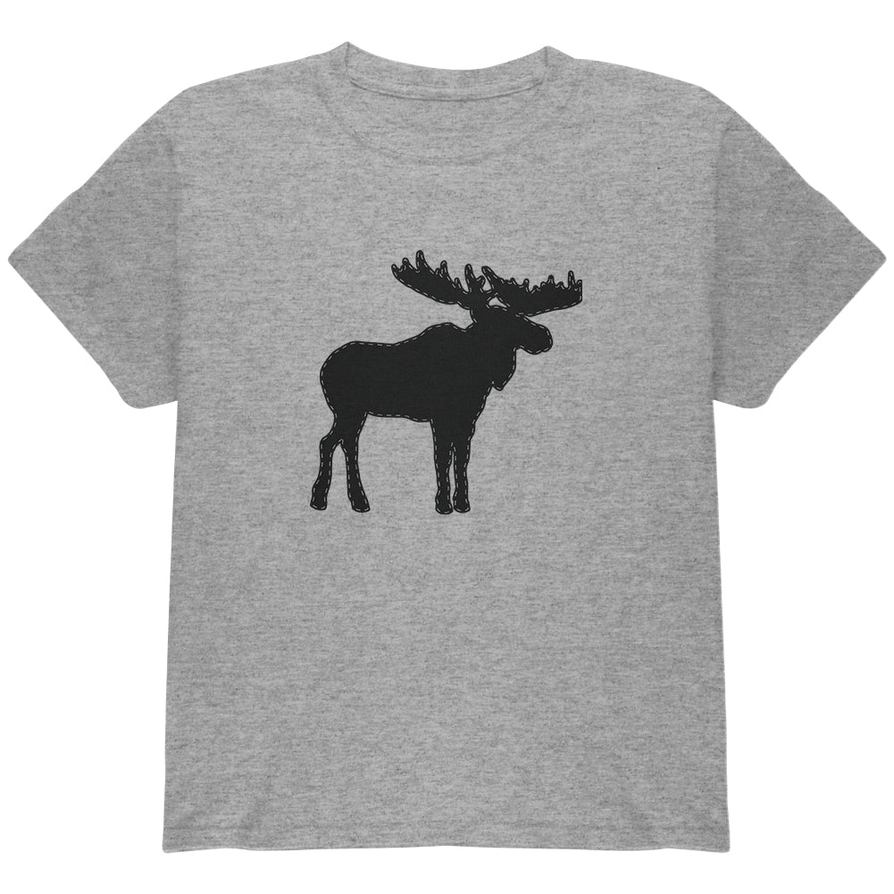Moose Faux Stitched Youth T Shirt Youth T-Shirts Old Glory YLG Heather Grey