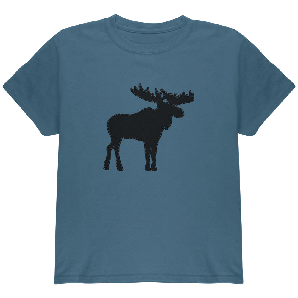 Moose Faux Stitched Youth T Shirt Youth T-Shirts Old Glory YLG Indigo Blue