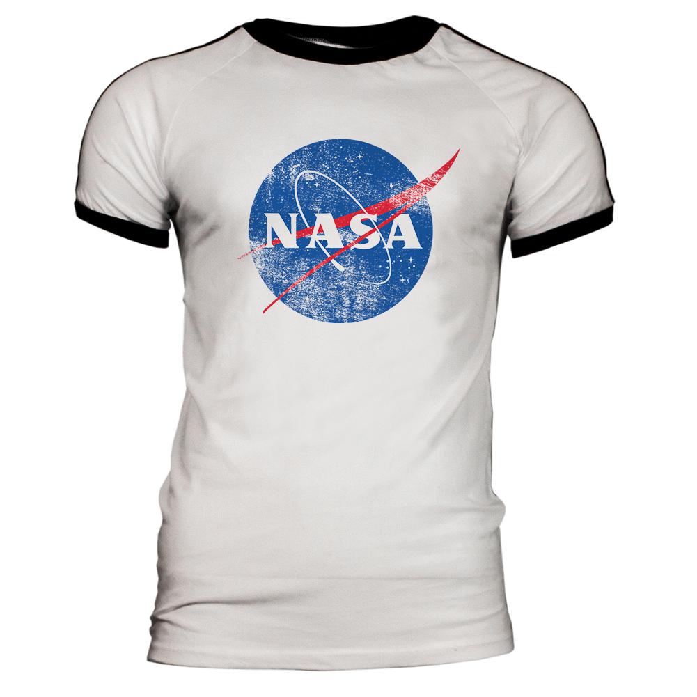 NASA Distressed Logo Mens Soccer Jersey T Shirt Men's T-Shirts NASA 2XL White