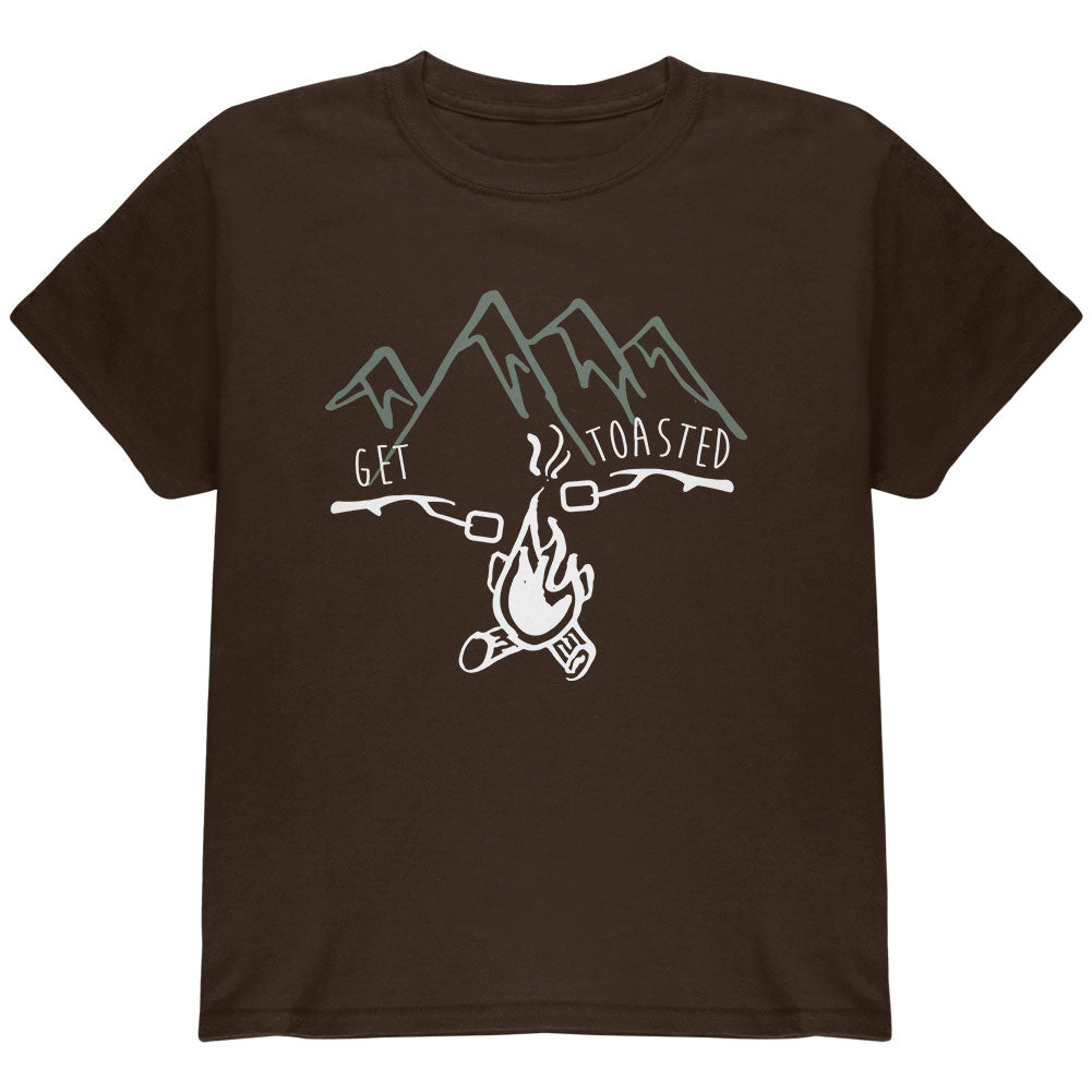 Camping Nature Get Toasted Smores Youth T Shirt Youth T-Shirts Old Glory YLG Brown