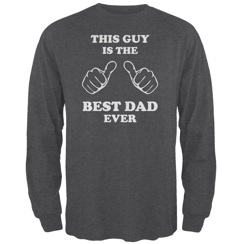 Father's Day This Guy Best Dad Ever Mens Long Sleeve T Shirt Men's Long Sleeves Old Glory 2XL Black