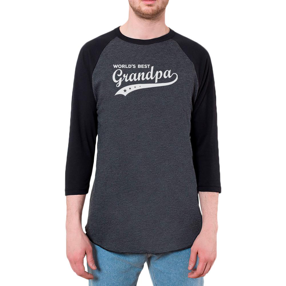 Father's Day World's Best Grandpa Mens Raglan T Shirt Men's T-Shirts Father's Day 2XL Black