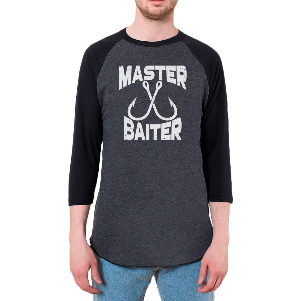 Master Baiter Mens Raglan T Shirt Men's T-Shirts Old Glory 2XL Black