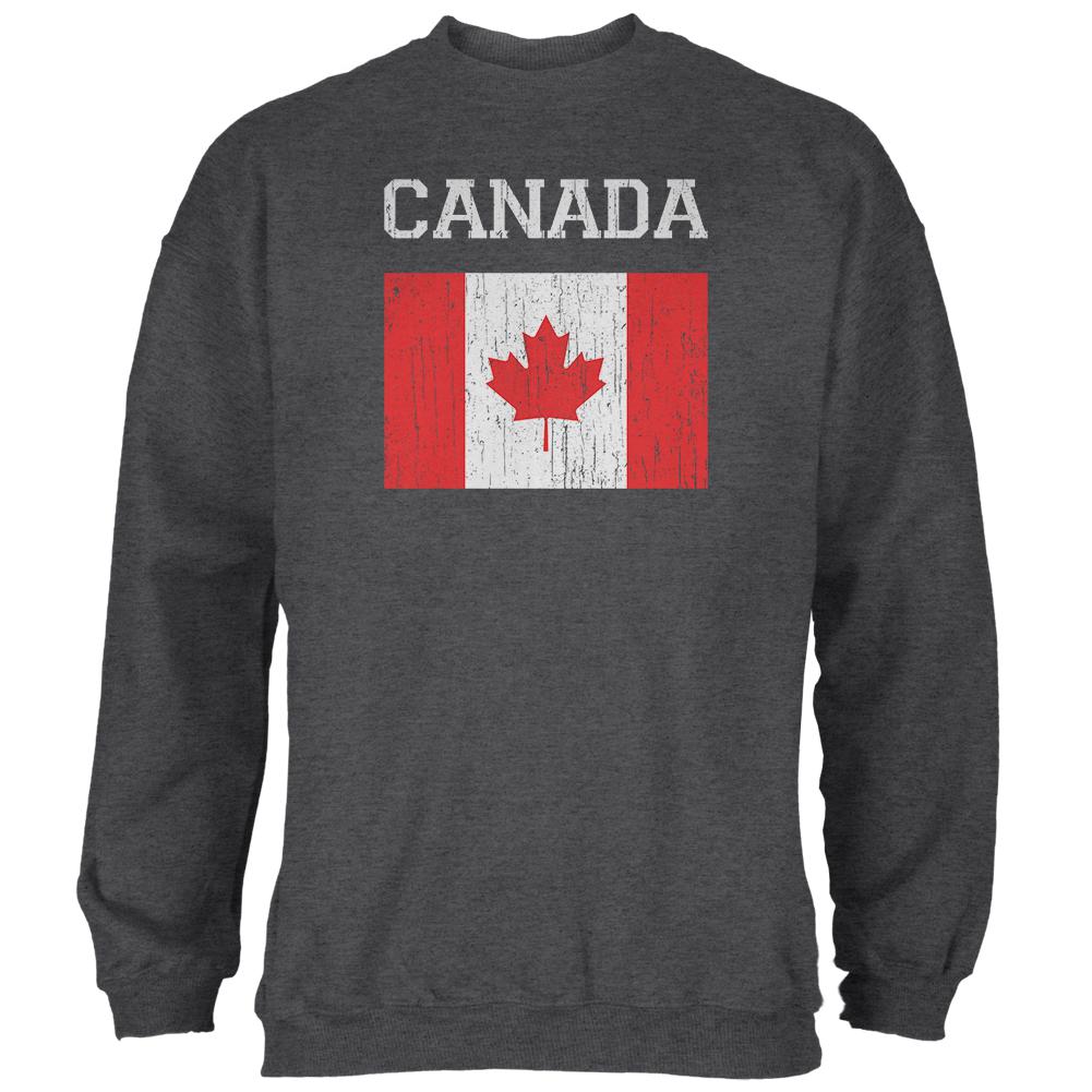 World Cup Distressed Flag Canada Mens Sweatshirt Men's Sweatshirts Old Glory 2XL Black
