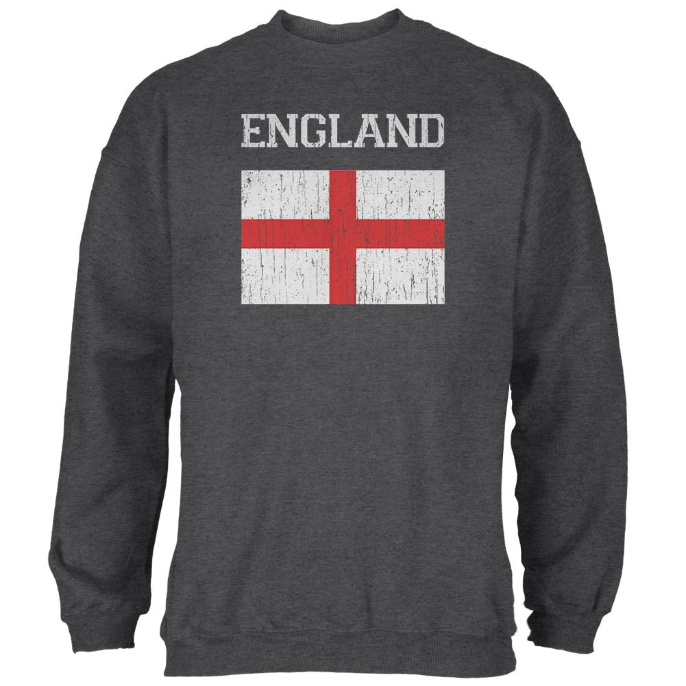 World Cup Distressed Flag England Mens Sweatshirt Men's Sweatshirts Old Glory 2XL Black