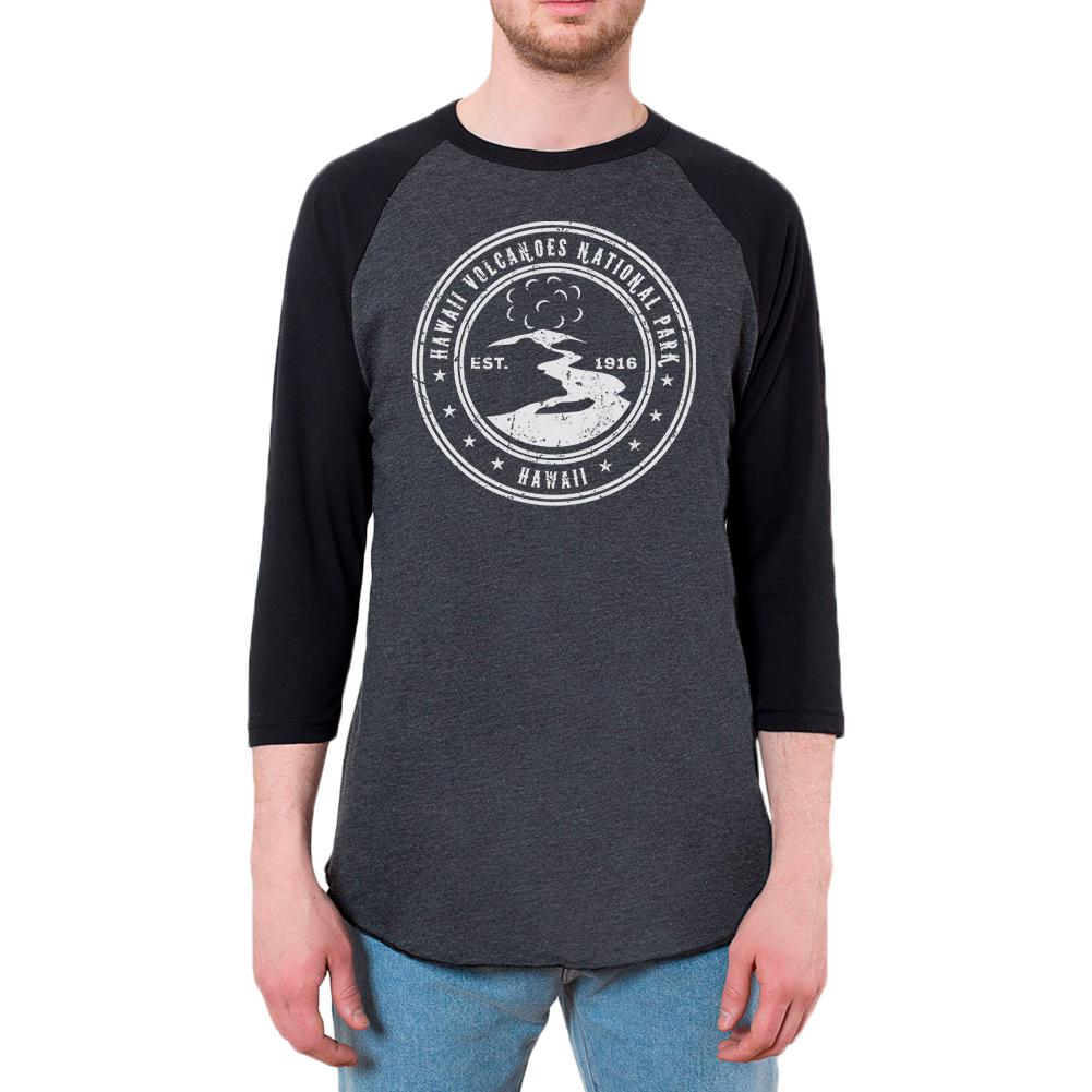 Hawaii Volcanoes National Park Mens Raglan T Shirt Men's T-Shirts Old Glory 2XL Black