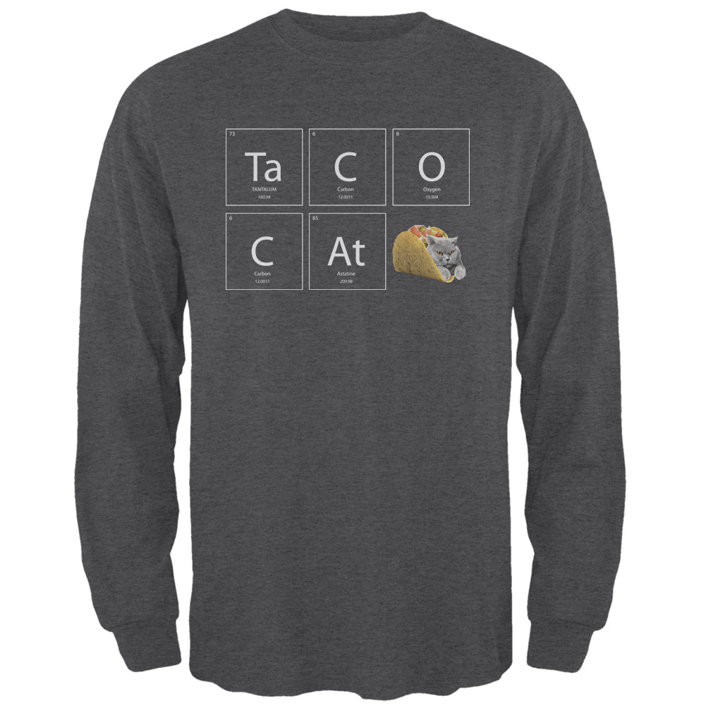 Taco Cat Periodic Table Mens Long Sleeve T Shirt Men's Long Sleeves Old Glory 2XL Black