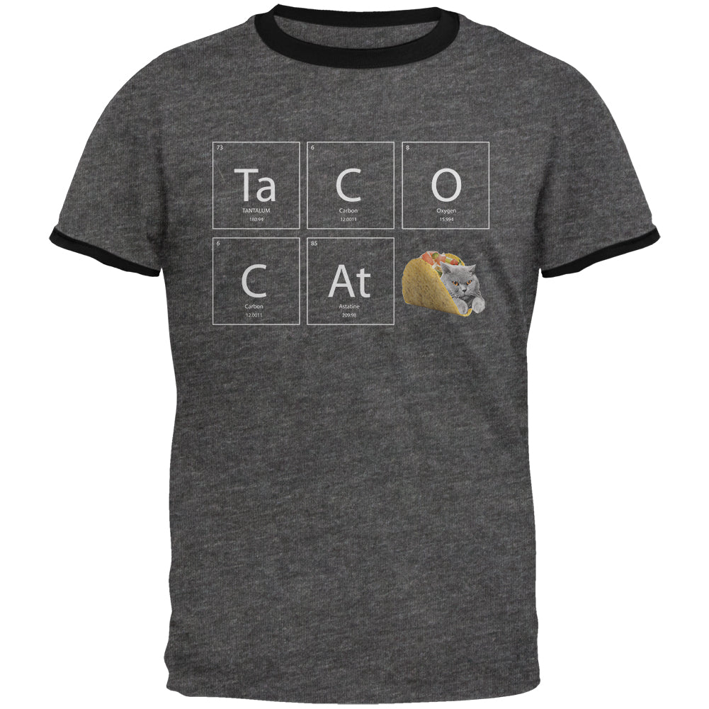 Taco Cat Periodic Table Mens Ringer T Shirt Men's T-Shirts Old Glory 2XL Grey