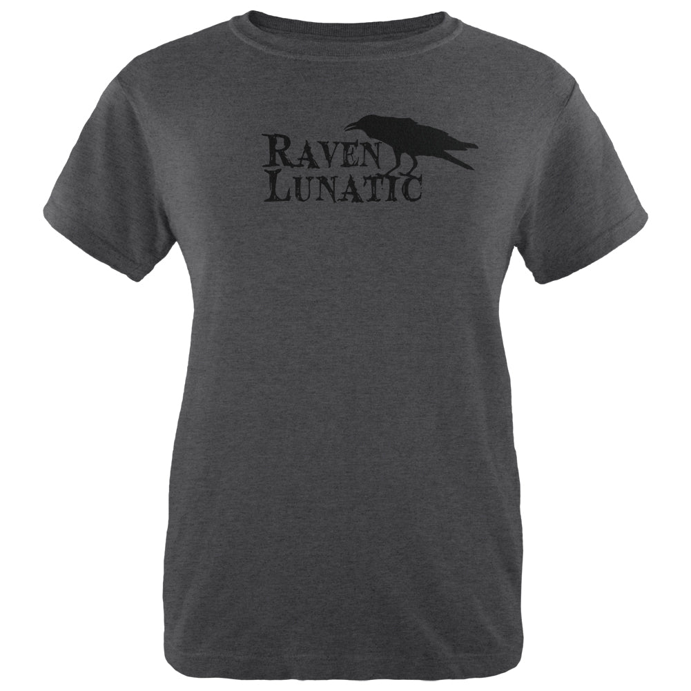 Halloween Raven Lunatic Womens Soft Heather T Shirt Women's T-Shirts Old Glory 2XL Black
