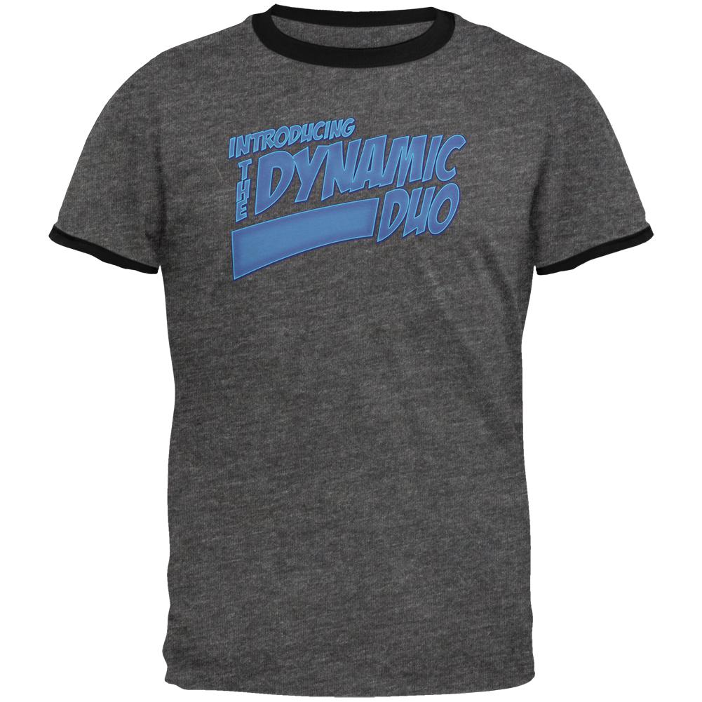 Dynamic Duo Funny Comic Book Mens Ringer T Shirt Men's T-Shirts Old Glory 2XL Grey