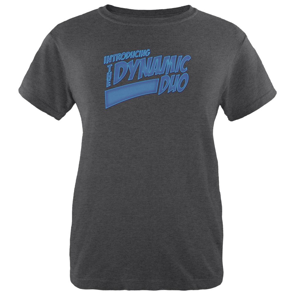 Dynamic Duo Funny Comic Book Womens Soft Heather T Shirt Women's T-Shirts Old Glory 2XL Black