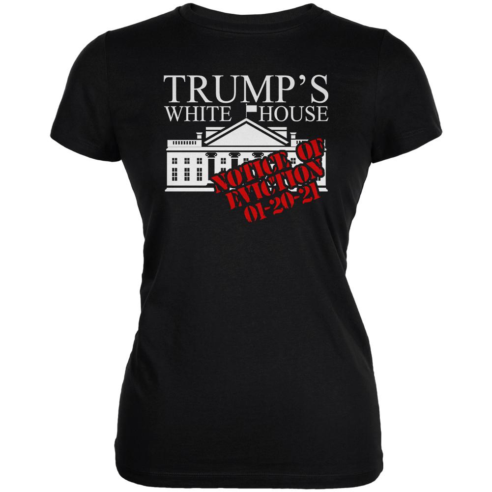 Trump White House Eviction Notice 01-20-21 Juniors Soft T Shirt Juniors T-Shirts Old Glory 2XL Black