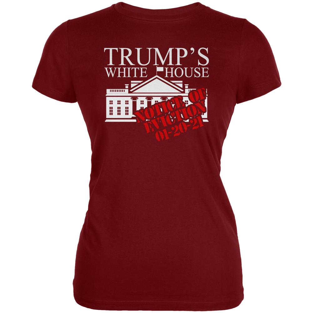 Trump White House Eviction Notice 01-20-21 Juniors Soft T Shirt Juniors T-Shirts Old Glory LG Red