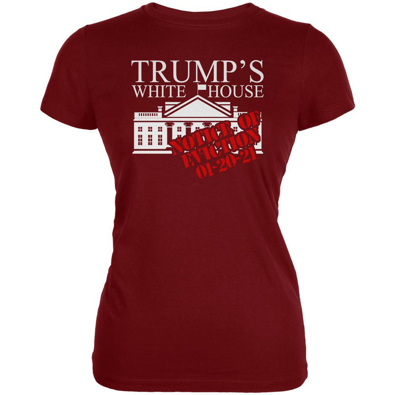Trump White House Eviction Notice 01-20-21 Juniors Soft T Shirt Juniors T-Shirts Old Glory LG Red