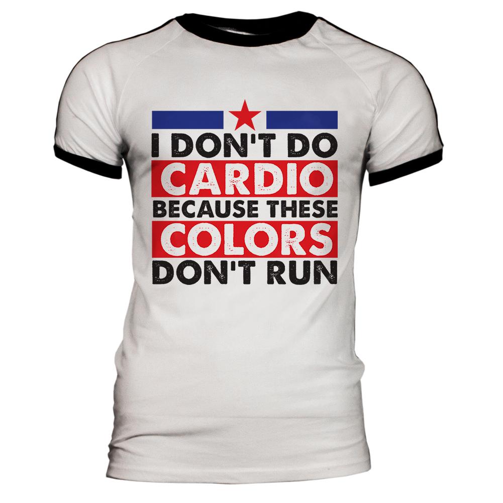 4th of July I Don't Do Cardio Mens Soccer Jersey T Shirt Men's T-Shirts Old Glory 2XL White