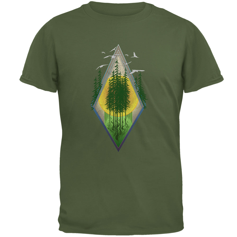 Nature Worship Hiking Mens T Shirt Men's T-Shirts Old Glory 2XL Military Green