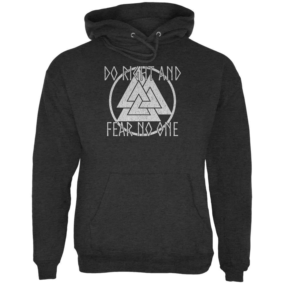 Do Right Fear No One Valknut Viking Odin Mens Hoodie Men's Hoodies Old Glory 2XL Grey