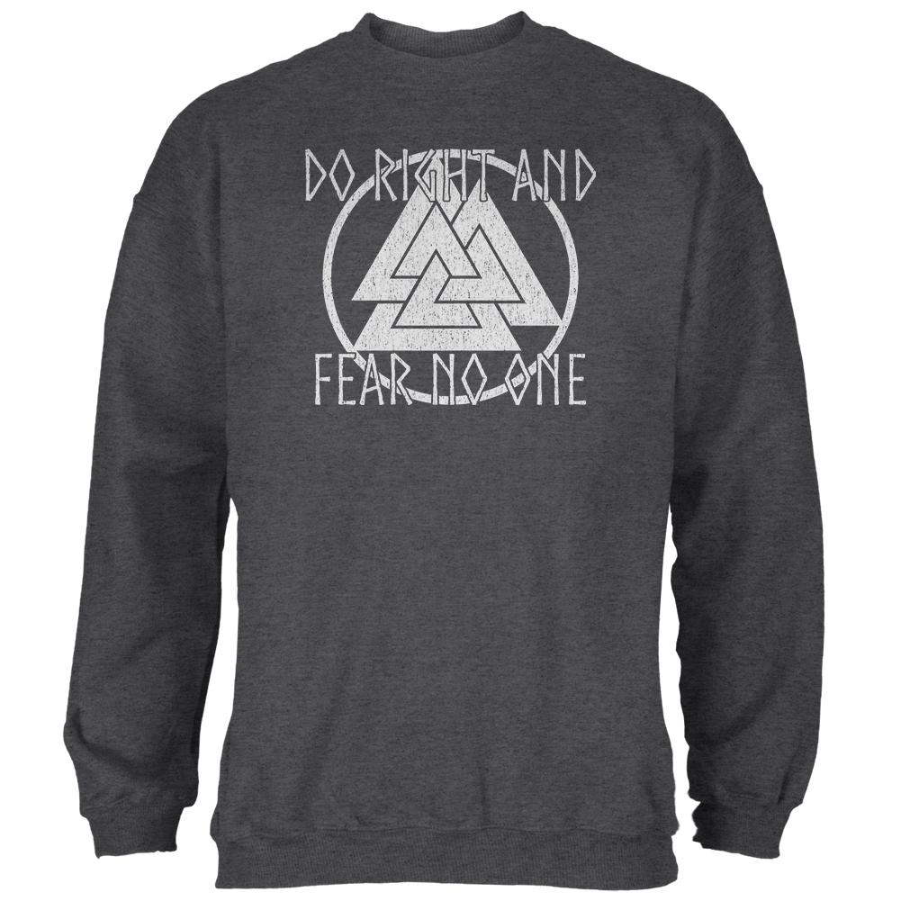 Do Right Fear No One Valknut Viking Odin Mens Sweatshirt Men's Sweatshirts Old Glory 2XL Black